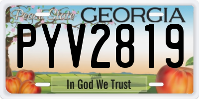 GA license plate PYV2819