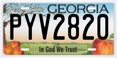 GA license plate PYV2820