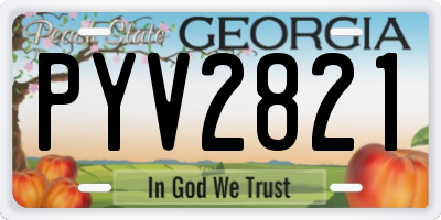 GA license plate PYV2821