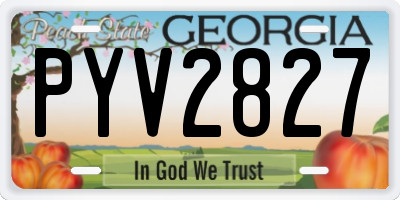 GA license plate PYV2827