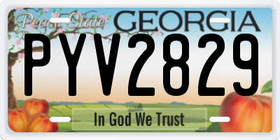 GA license plate PYV2829