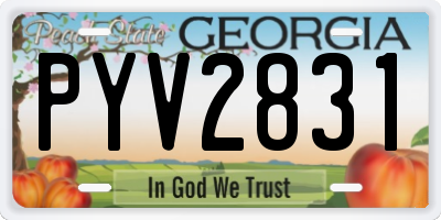 GA license plate PYV2831