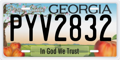 GA license plate PYV2832
