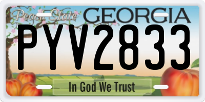 GA license plate PYV2833
