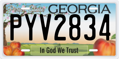 GA license plate PYV2834