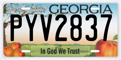 GA license plate PYV2837