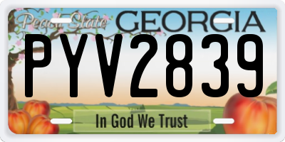 GA license plate PYV2839
