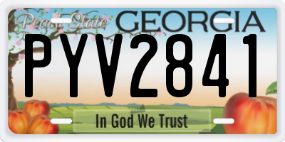 GA license plate PYV2841