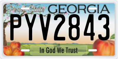 GA license plate PYV2843