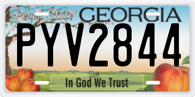 GA license plate PYV2844