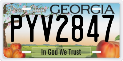 GA license plate PYV2847