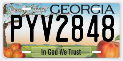 GA license plate PYV2848