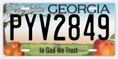 GA license plate PYV2849