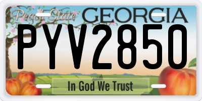 GA license plate PYV2850