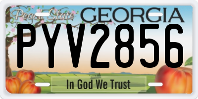 GA license plate PYV2856