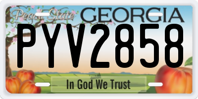 GA license plate PYV2858