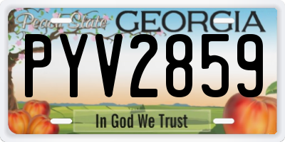 GA license plate PYV2859