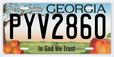 GA license plate PYV2860
