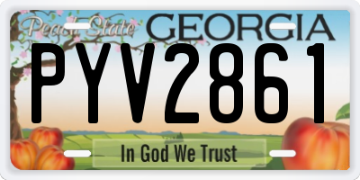 GA license plate PYV2861