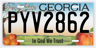 GA license plate PYV2862