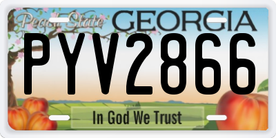 GA license plate PYV2866