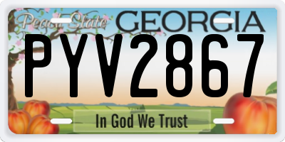 GA license plate PYV2867