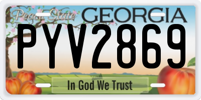 GA license plate PYV2869