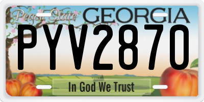 GA license plate PYV2870
