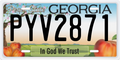 GA license plate PYV2871