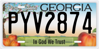 GA license plate PYV2874