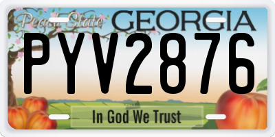 GA license plate PYV2876