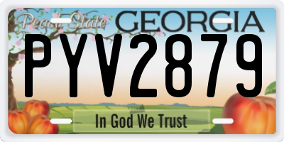 GA license plate PYV2879