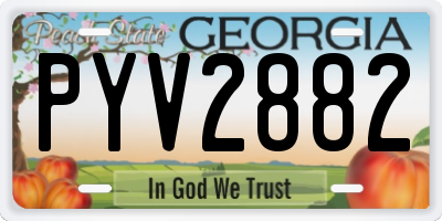 GA license plate PYV2882