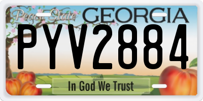 GA license plate PYV2884