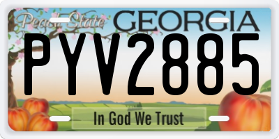 GA license plate PYV2885