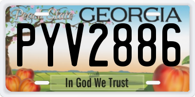 GA license plate PYV2886