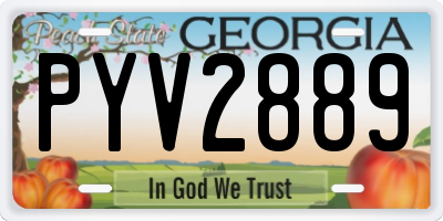 GA license plate PYV2889