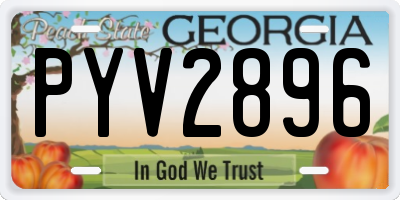 GA license plate PYV2896