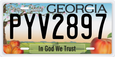 GA license plate PYV2897