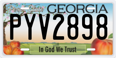 GA license plate PYV2898