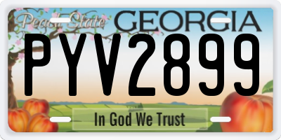 GA license plate PYV2899
