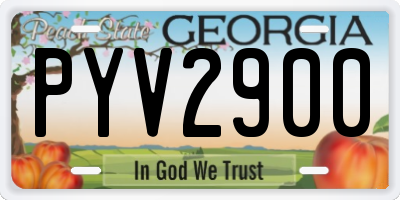 GA license plate PYV2900