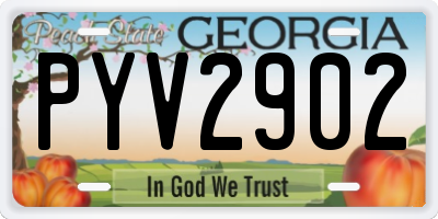 GA license plate PYV2902