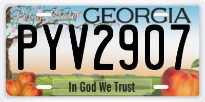 GA license plate PYV2907