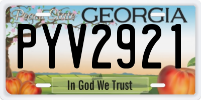 GA license plate PYV2921