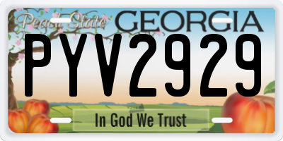 GA license plate PYV2929