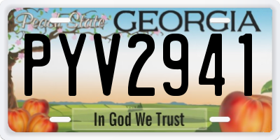 GA license plate PYV2941