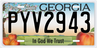 GA license plate PYV2943