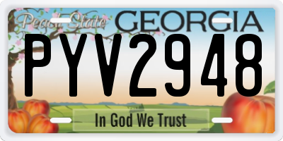 GA license plate PYV2948