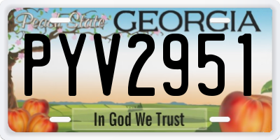 GA license plate PYV2951